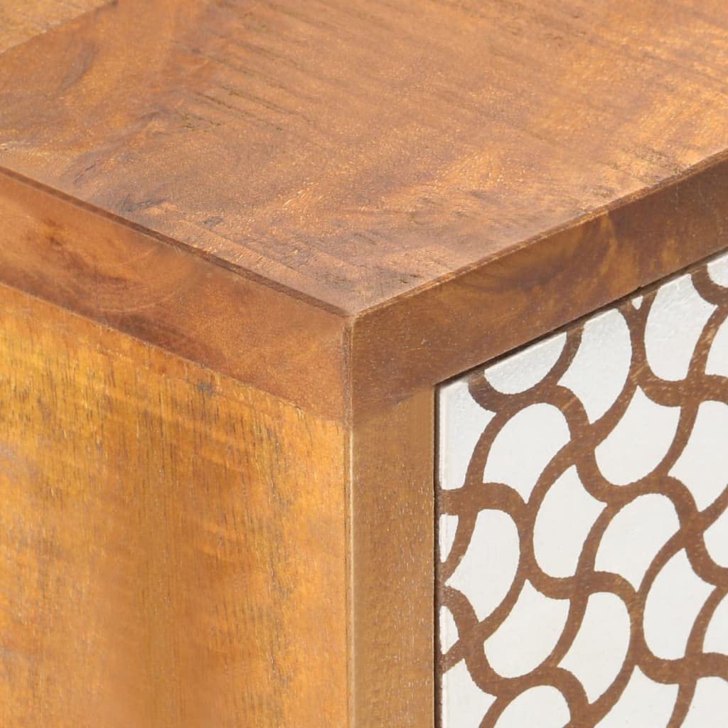 vidaXL Möbel Sideboard Mangoholz 90 cm 6 Schubladen Druckmuster