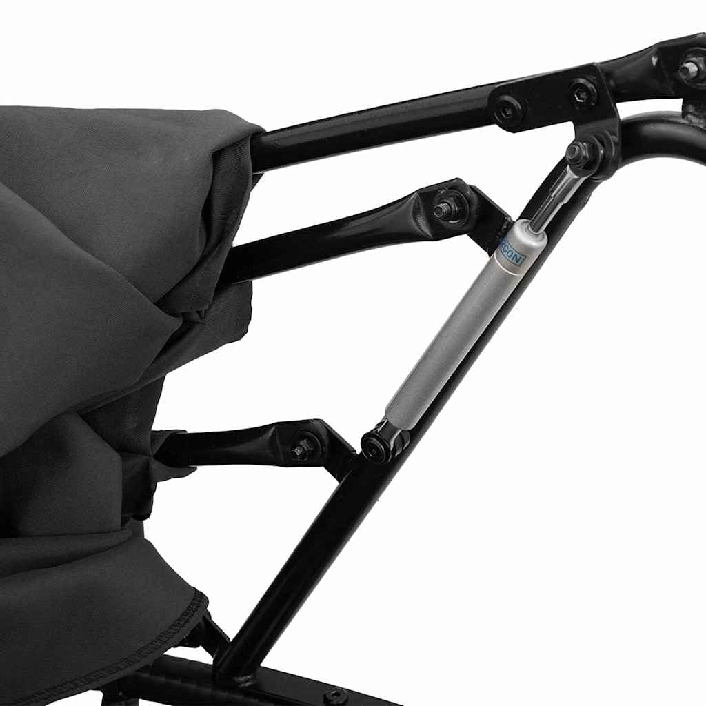 vidaXL Outdoor-Loungebett mit Dach Schwarz Poly Rattan Kissen