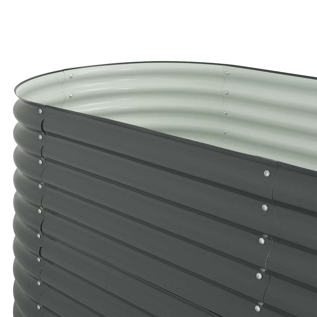 vidaXL Hochbeet 320x80x81 cm Pflanzkasten Grau Stahl