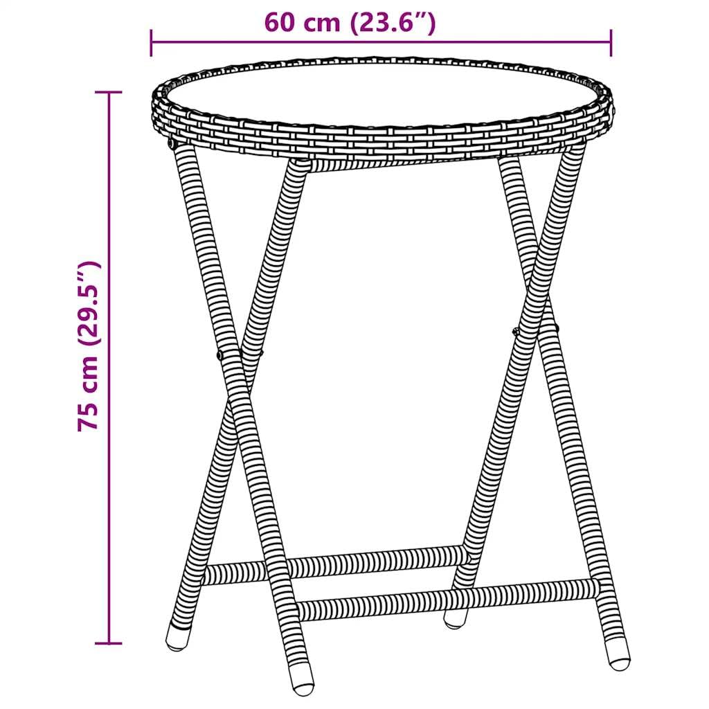 vidaXL Heim & Garten 3-tlg. Bistroset Braun Rattan Glas