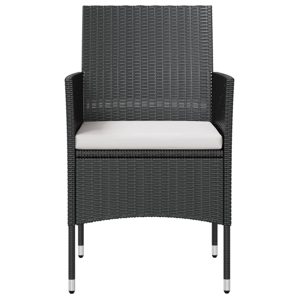 vidaXL Garten-Lounge-Set 8-tlg. Rattan schwarz mit Auflagen