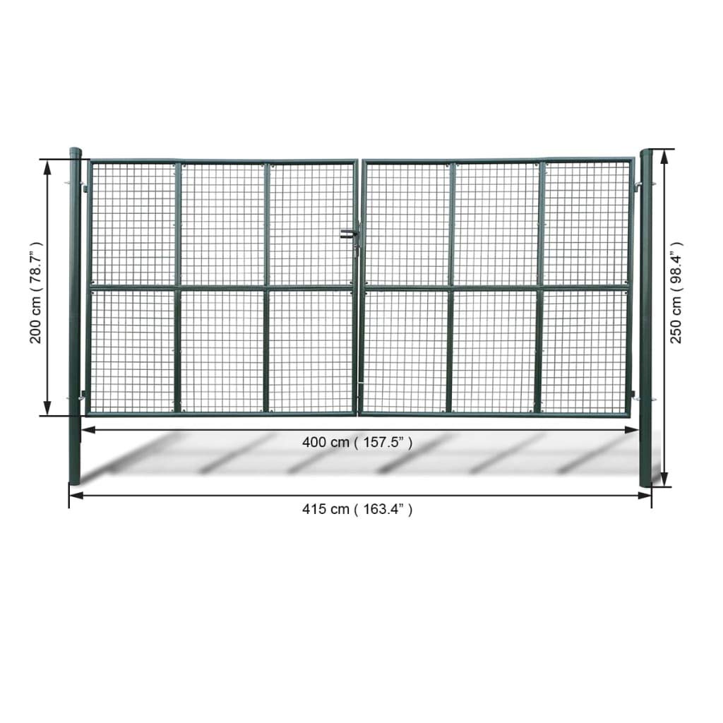 vidaXL Heim & Garten Gartentor Stahl 415x250 cm Grün