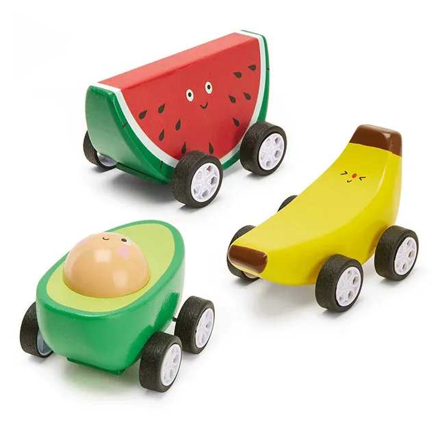 Kikkerland Kidoki Fruit-Fun Pullback Cars Rückziehauto Frucht