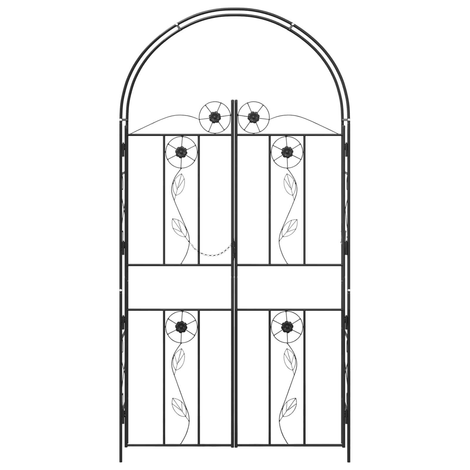 vidaXL Heim & Garten Gartenbogen 115x37x226 Schwarz Stahl