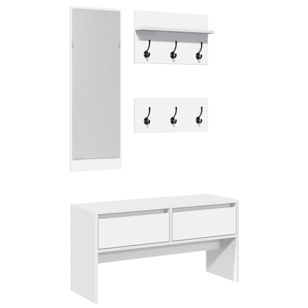 vidaXL Möbel Garderoben-Set 4-tlg weiß Holzwerkstoff