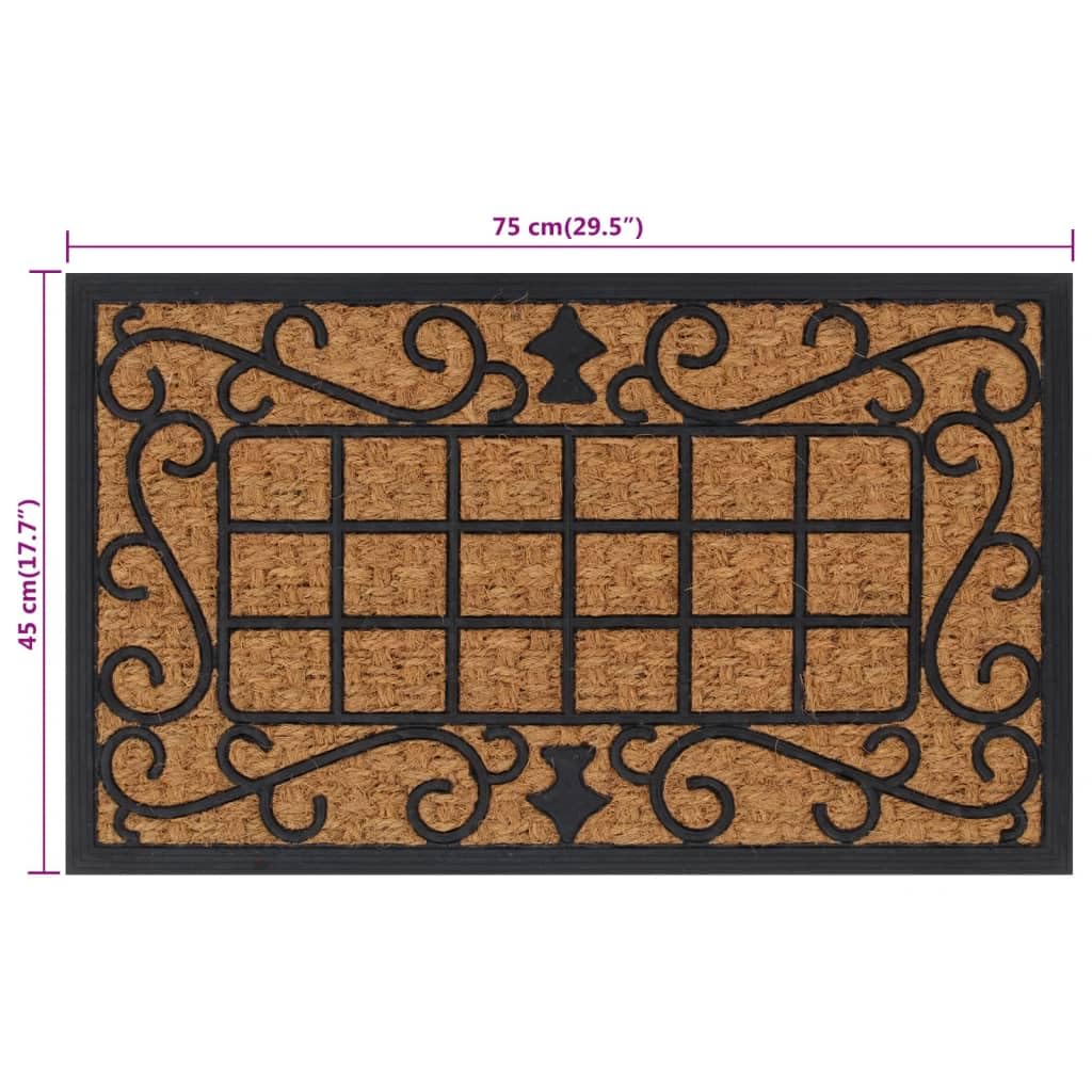 vidaXL Fußmatte 45x75 cm Gummi Kokosfaser Türmatte