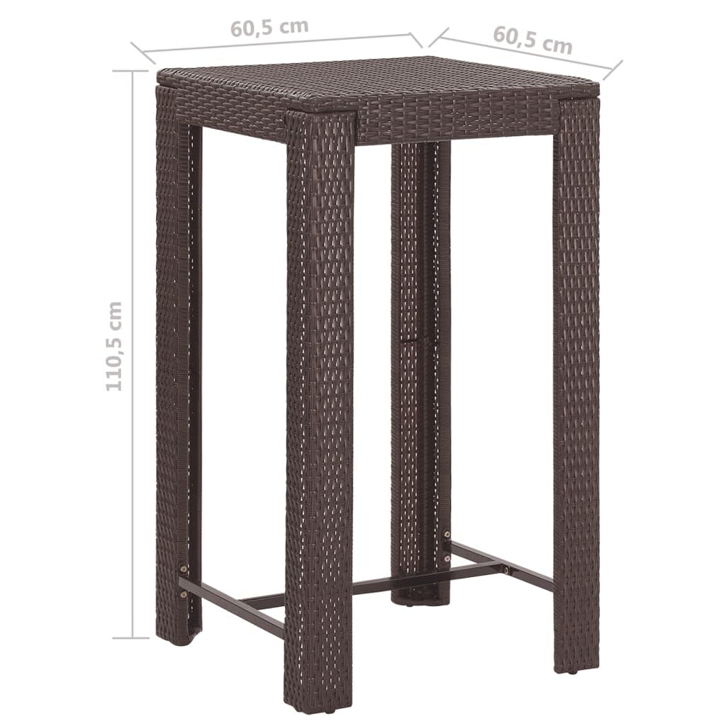 vidaXL Heim & Garten Gartenbar Set 5-tlg Poly Rattan Braun