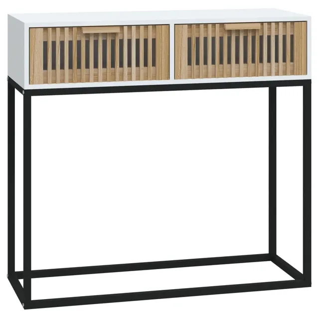 vidaXL Konsolentisch Weiß 80x30x75 cm 2 Schubladen