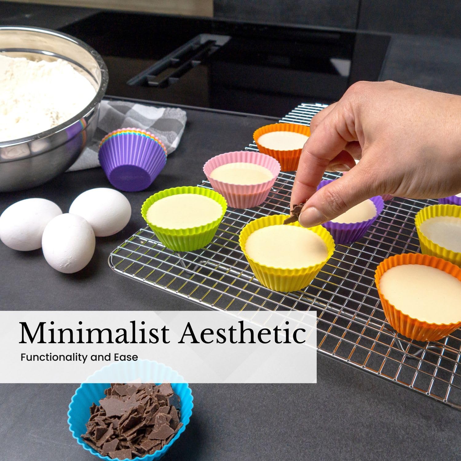 Intirilife Muffinformen Silikon 24er Set Bunt Antihaft