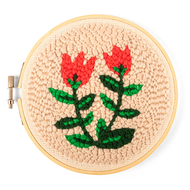 Kikkerland Crafters Tulips Punch Needle Stickset Anfänger