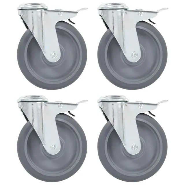 vidaXL Lenkrollen 125 mm Möbelrollen 4er-Set Bremse 320 kg