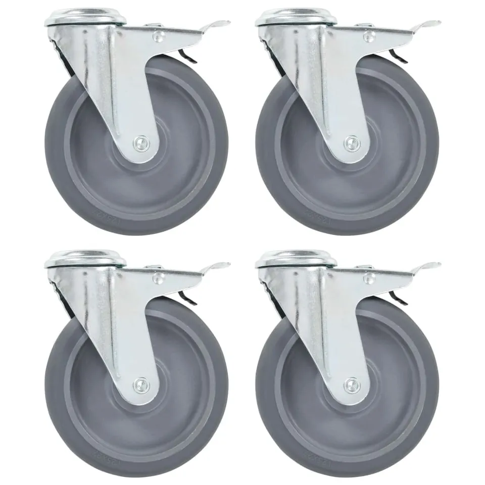 vidaXL Lenkrollen 125 mm Möbelrollen 4er-Set Bremse 320 kg