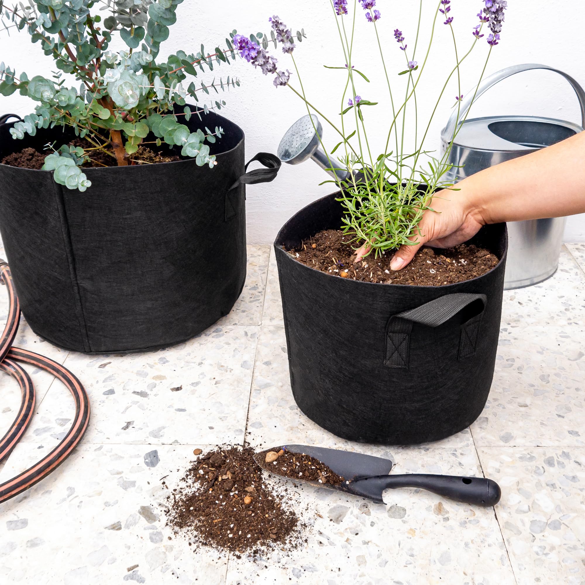 Intirilife Garten Pflanzsack Vlies 75 L 55x30 cm 5 Stück