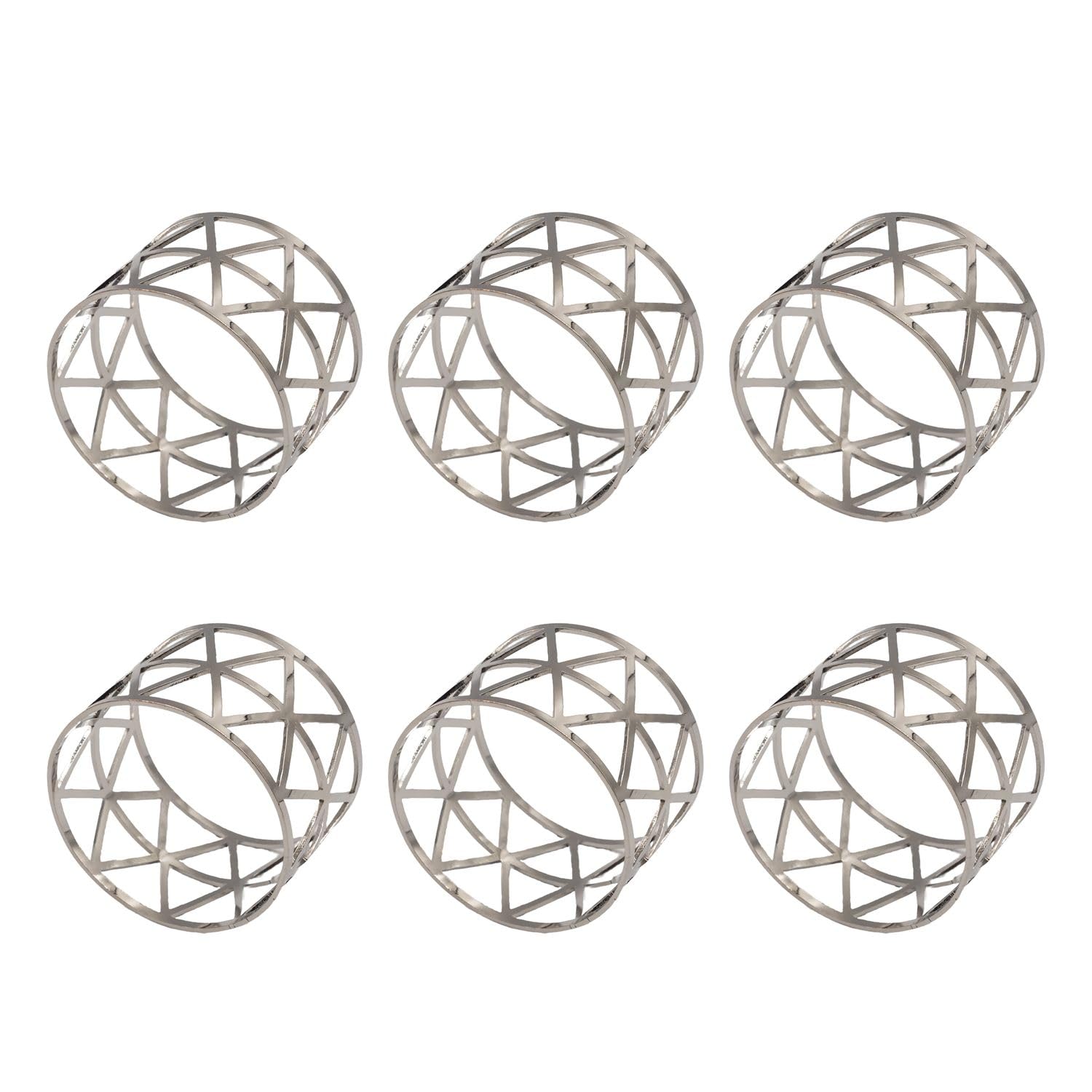 Intirilife Serviettenringe Silber Edelstahl 6er Set Dreieck