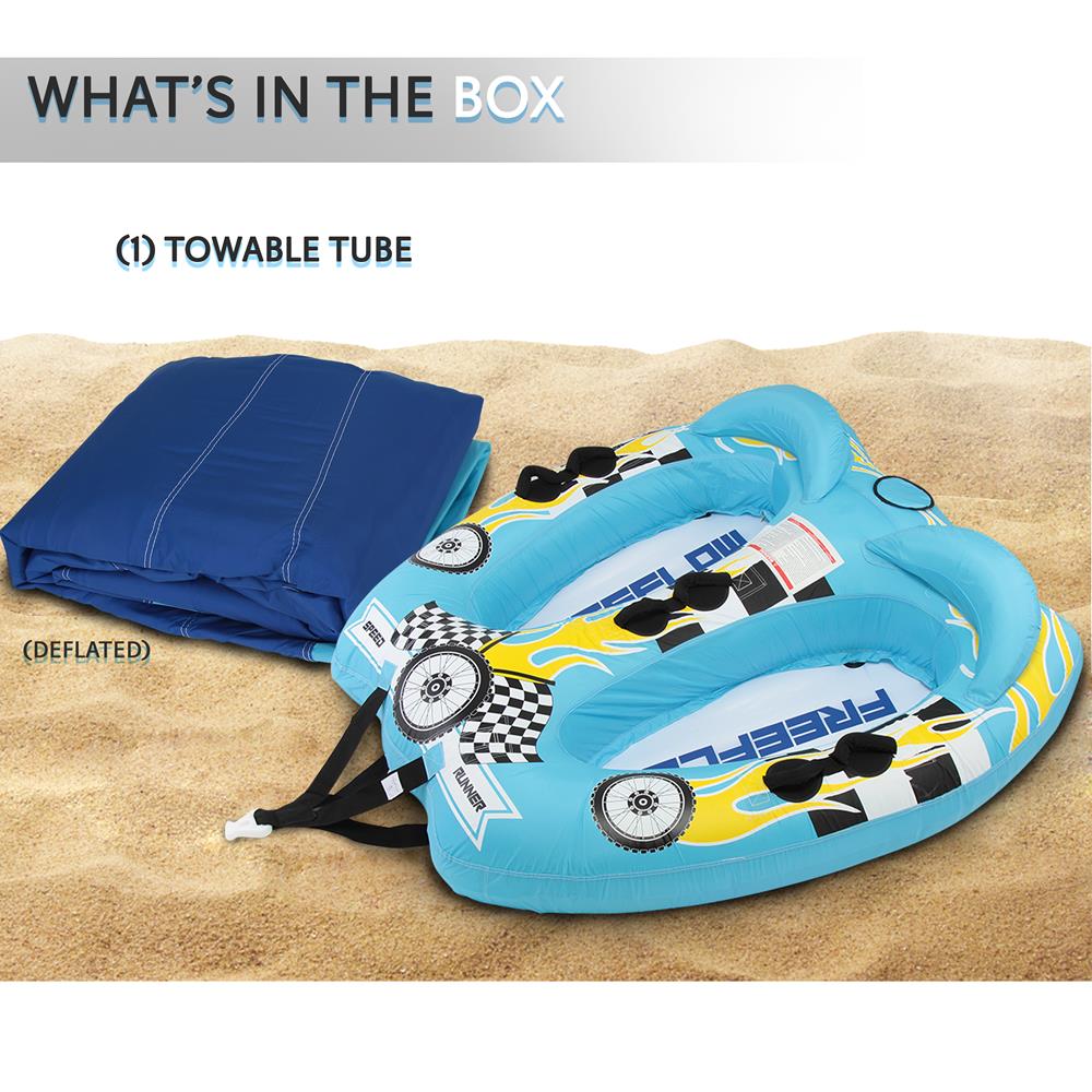 Serenelife Pool Set Towable Tube 2 Personen Blau PVC