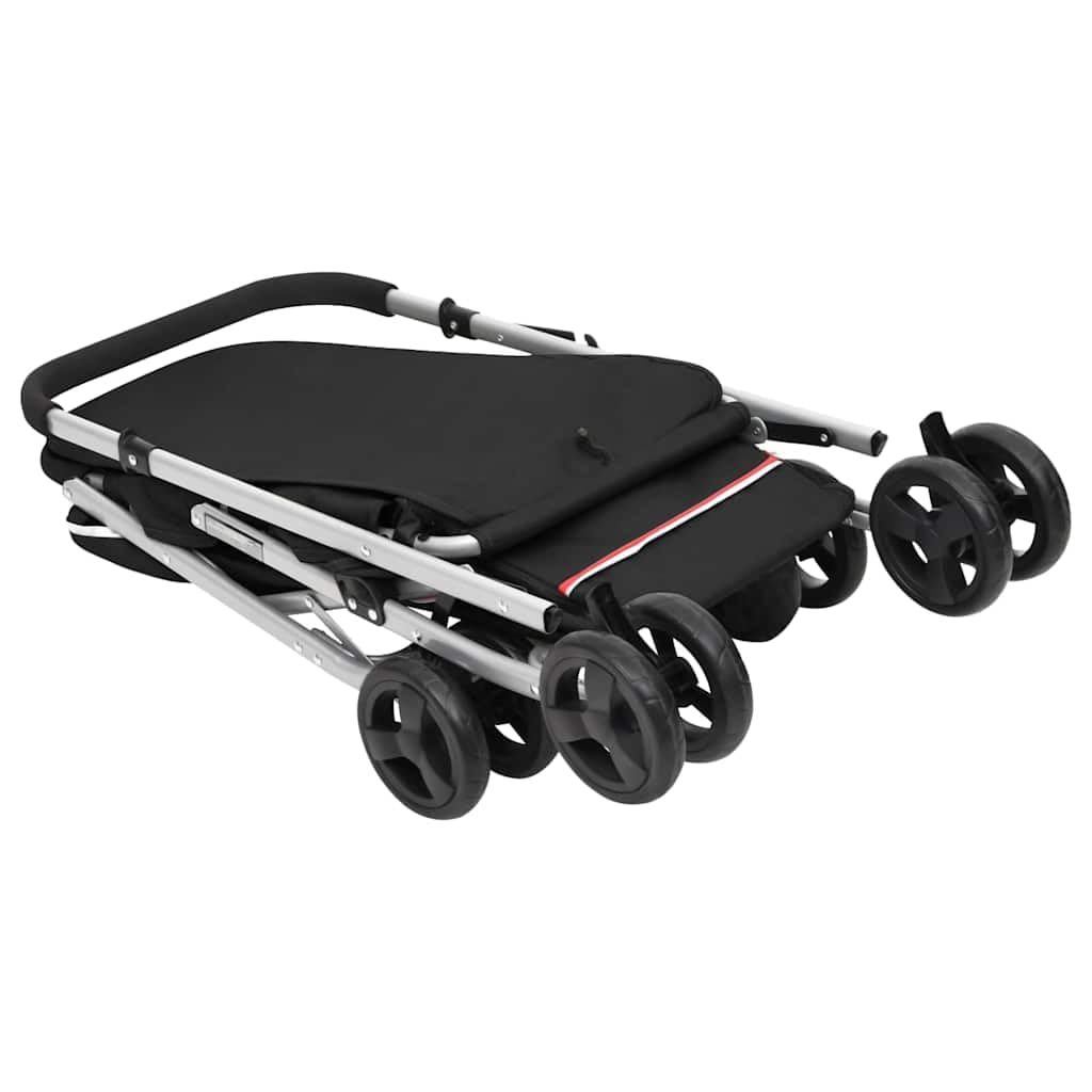 vidaXL Hundewagen faltbar schwarz 100x49x96 cm Leinenstoff