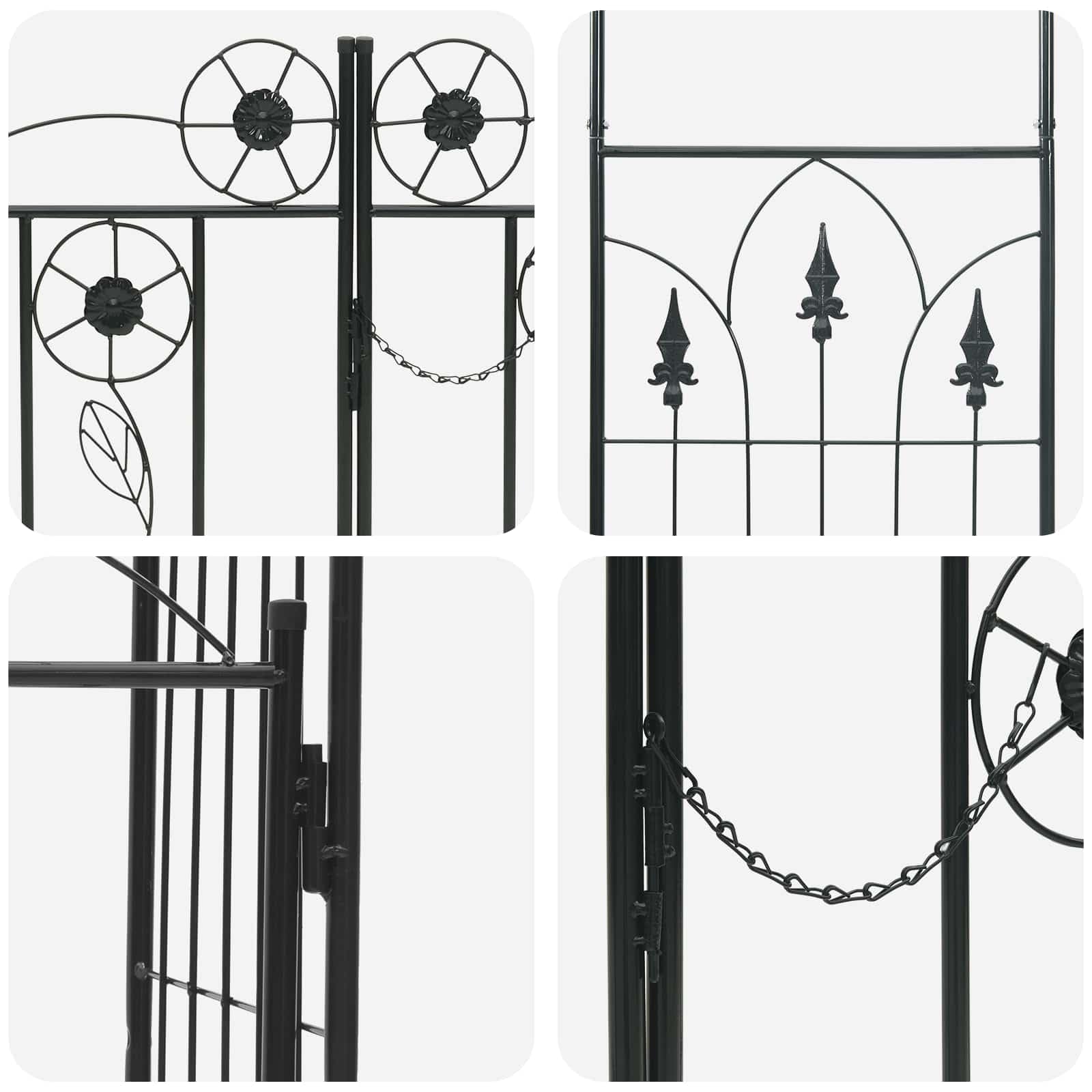 vidaXL Heim & Garten Gartenbogen 102x50x218 Schwarz Metall