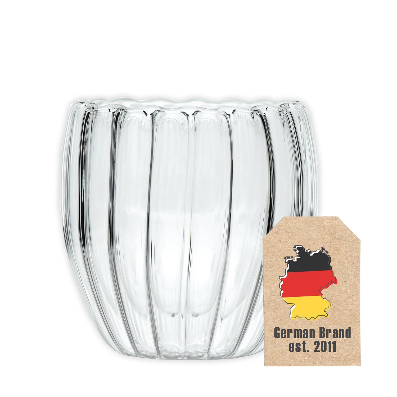 Intirilife Thermogläser 4er Set 190 ml Doppelwandig Rillen