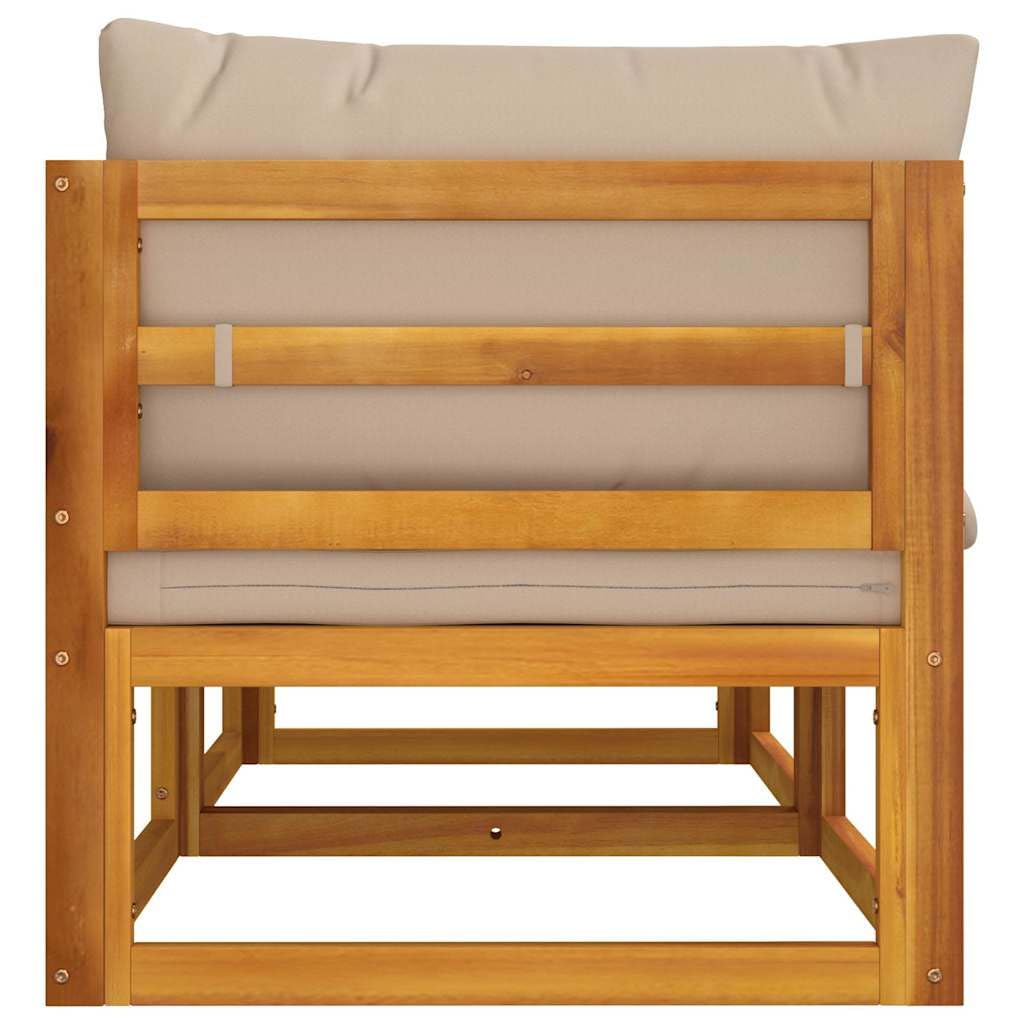 vidaXL Heim & Garten Modular Ecksofa 2Stk Taupe Akazie