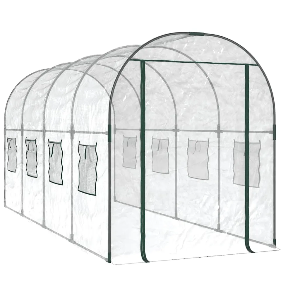 vidaXL Gewächshaus transparent 160x400x190 cm PVC Stahl Treibhaus