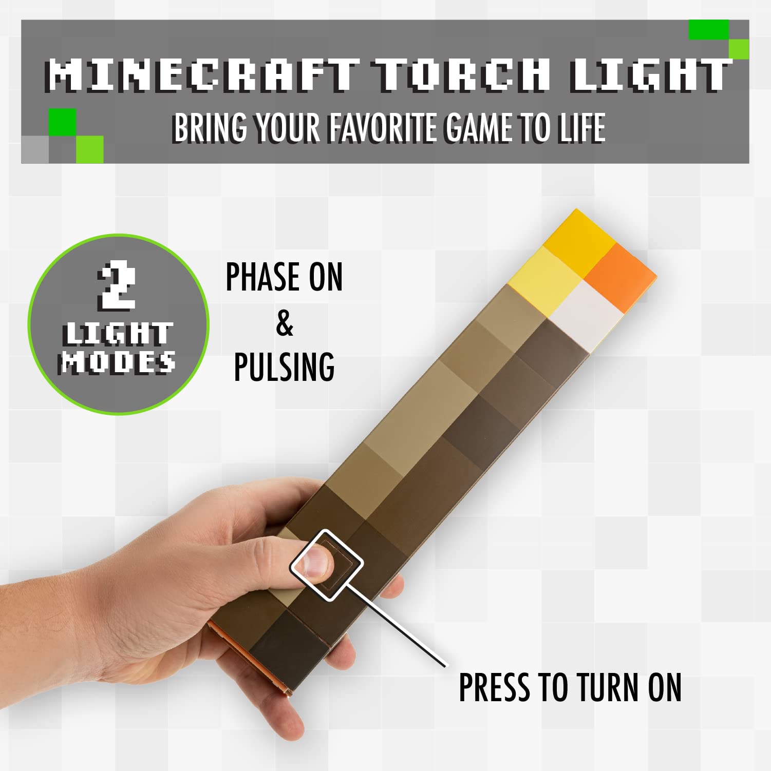 Paladone Minecraft Fackel-Licht 13 cm 2 Modi Batterie