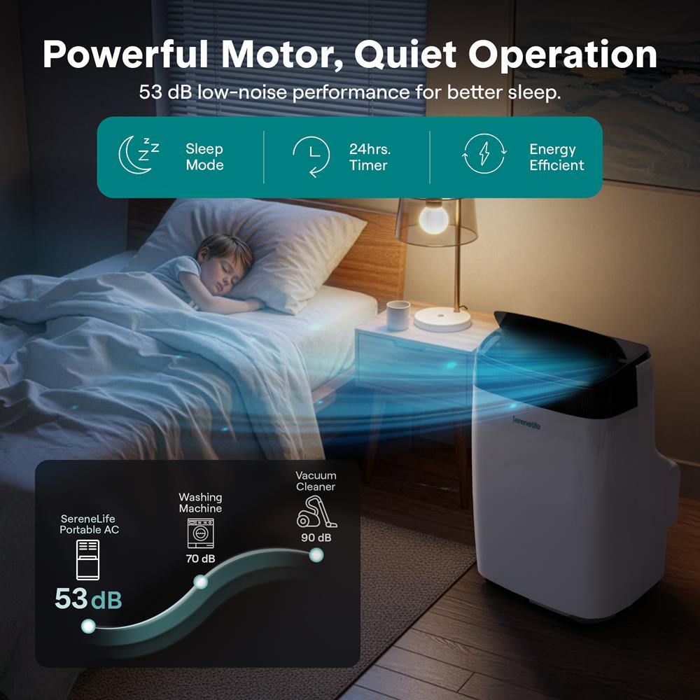 Serenelife Portable AC Klimaanlage 10000BTU WLAN Weiß