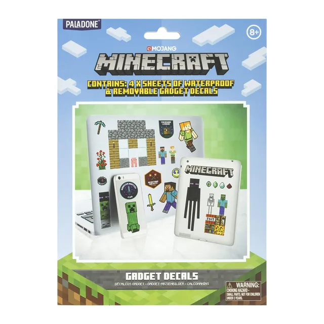Paladone Minecraft Gadget-Abziehbilder Sticker-Set 4 Blätter wasserfest