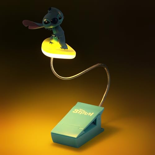 Paladone Stitch Surfing Buchlampe 20 cm LED Clip Disney