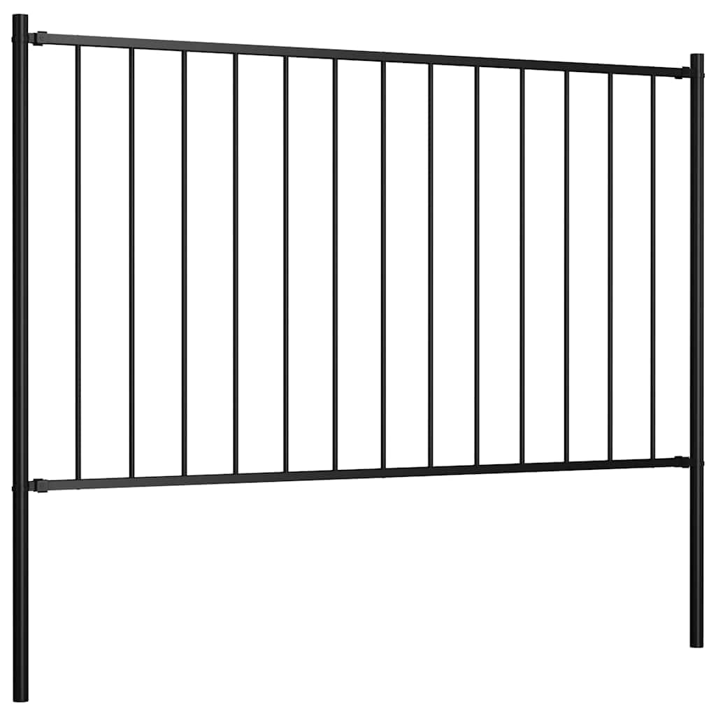 vidaXL Heim Garten Zaunelement Stahl 1,81x1m Schwarz