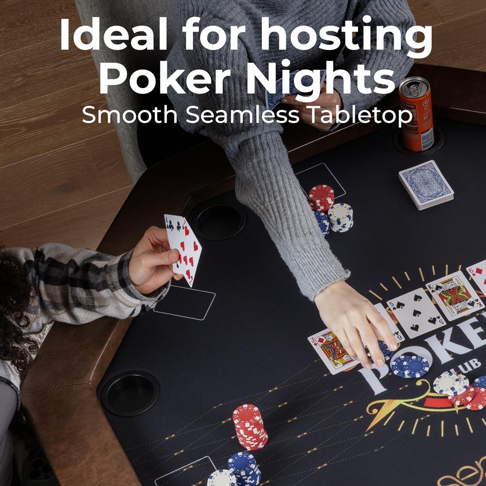 Serenelife Pokertisch Klappbar 8 Spieler Achteckig Schwarz