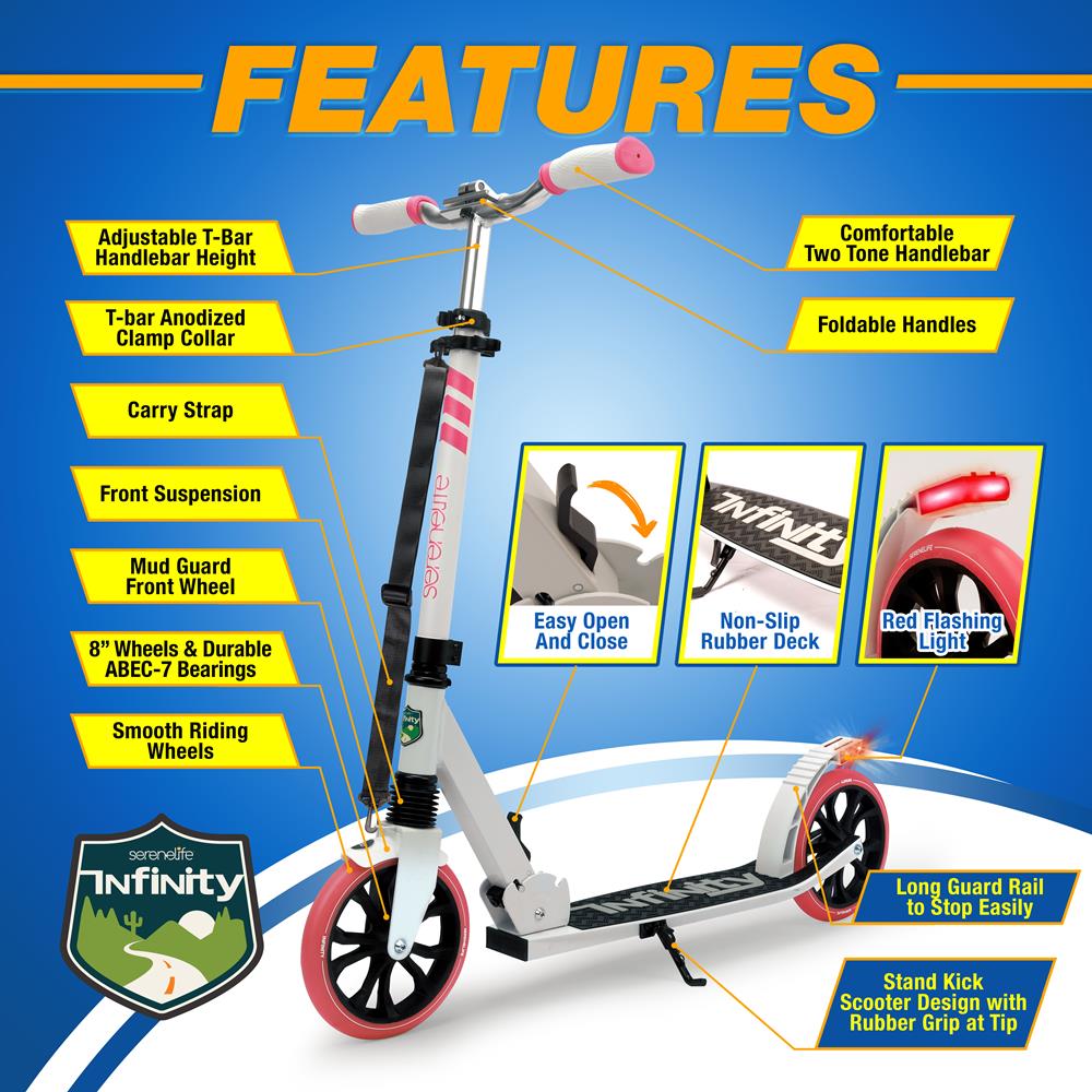 Serenelife Scooters SLTS35 Roller Pink faltbar