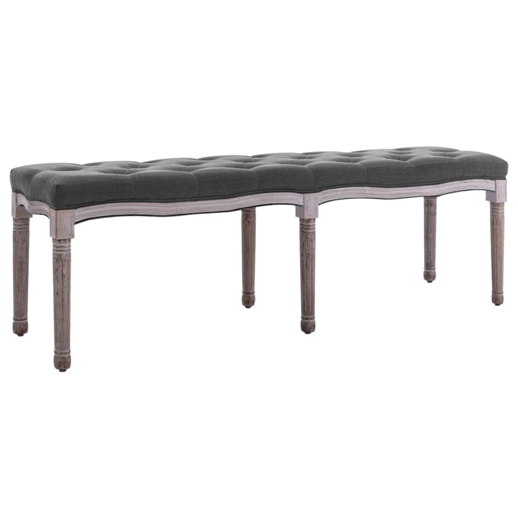 vidaXL Bank Sitzbank 150x40x48 cm Cremeweiß Leinen Holz