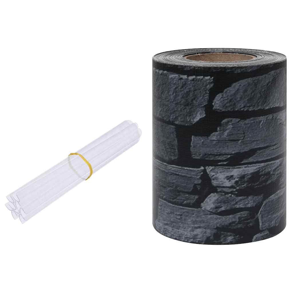 vidaXL Heim & Garten Sichtschutzleiste 35x0,19m Grau Stein