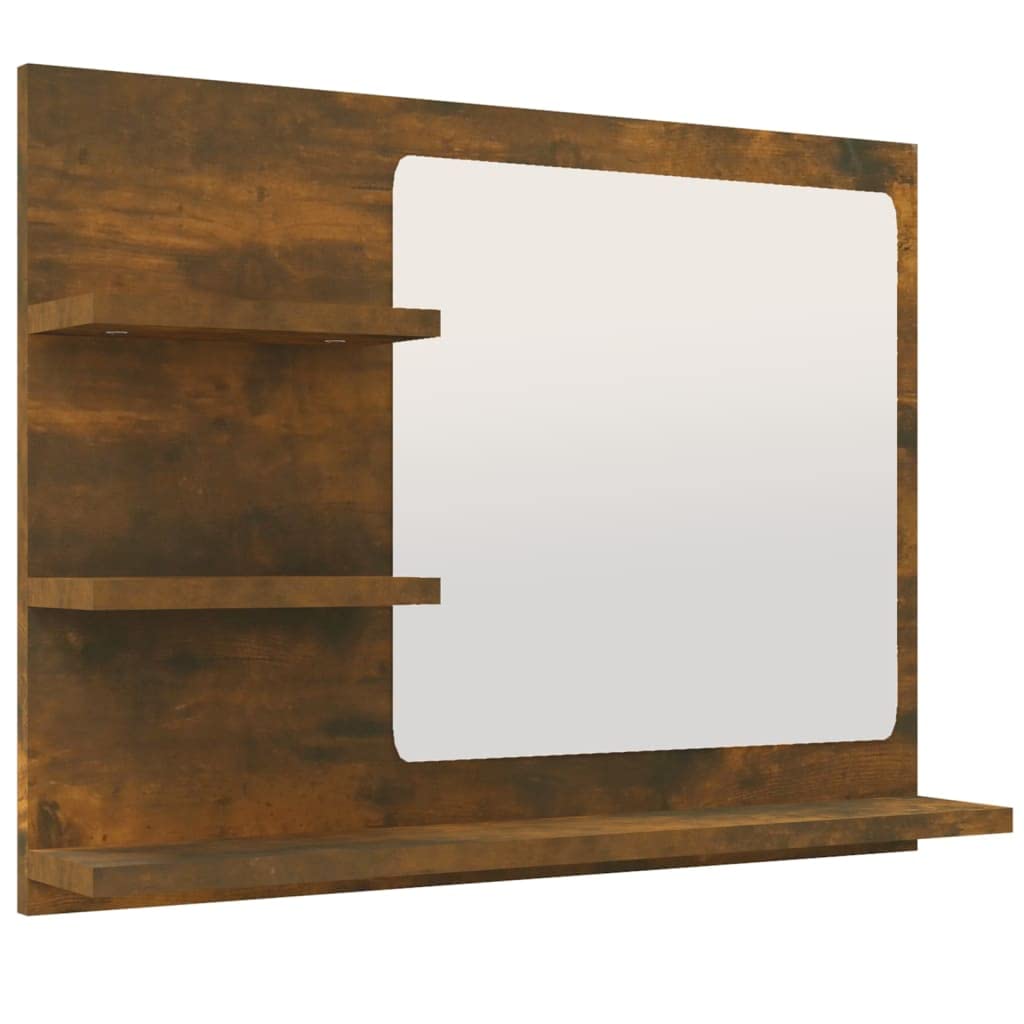 vidaXL Badspiegel Räuchereiche 60x10,5x45 Wandschrank Ablage
