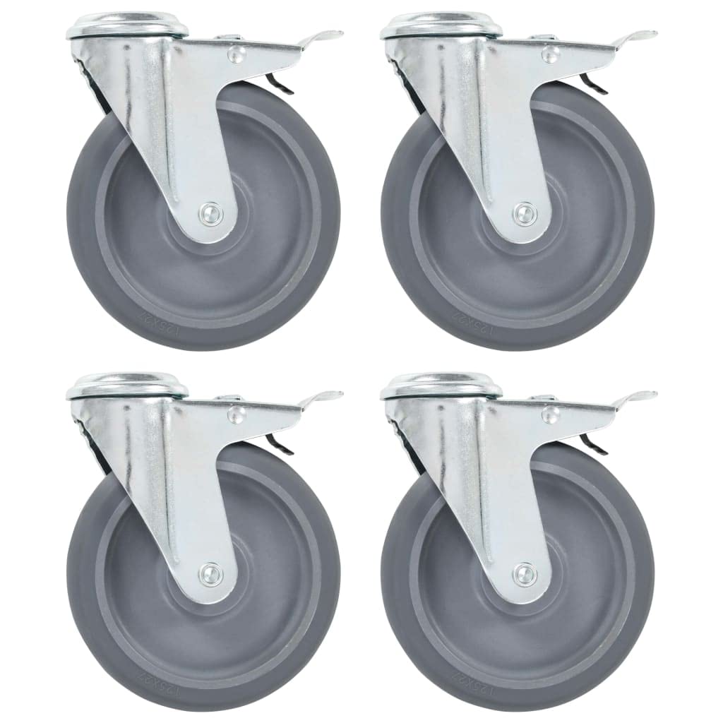 vidaXL Lenkrollen 125 mm Möbelrollen 4er-Set Bremse 320 kg
