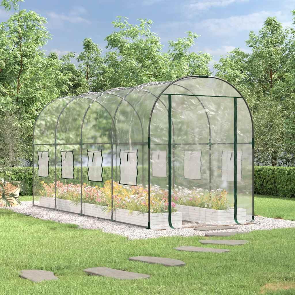 vidaXL Gewächshaus transparent 160x400x190 cm PVC Stahl Treibhaus