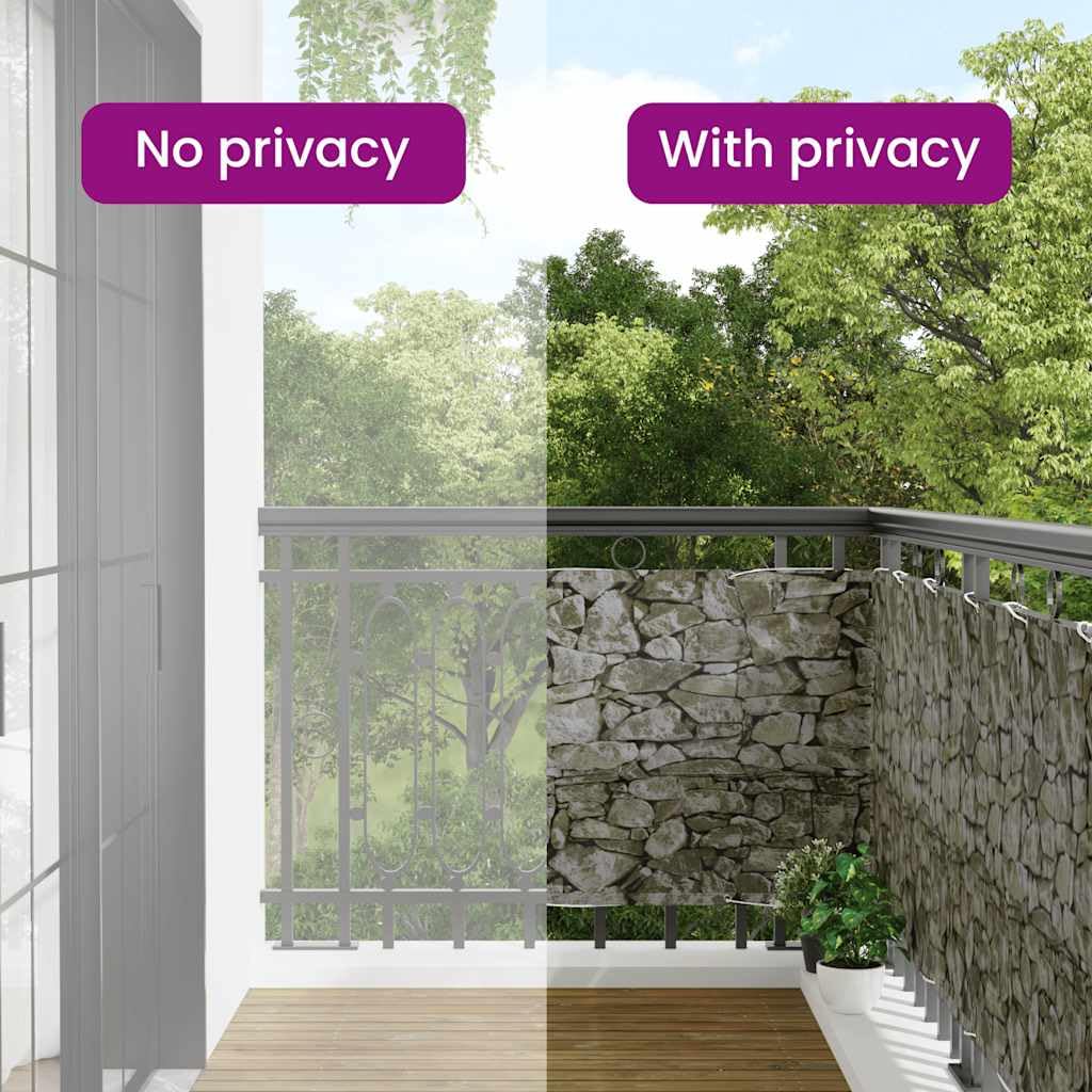 vidaXL Garten-Sichtschutz Steinoptik Grau 600x120 cm PVC