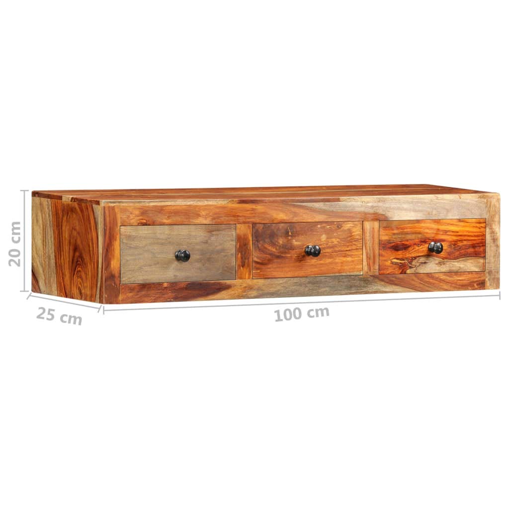 vidaXL Konsolentisch Akazie 100x25x20 cm Wand 3 Schubladen