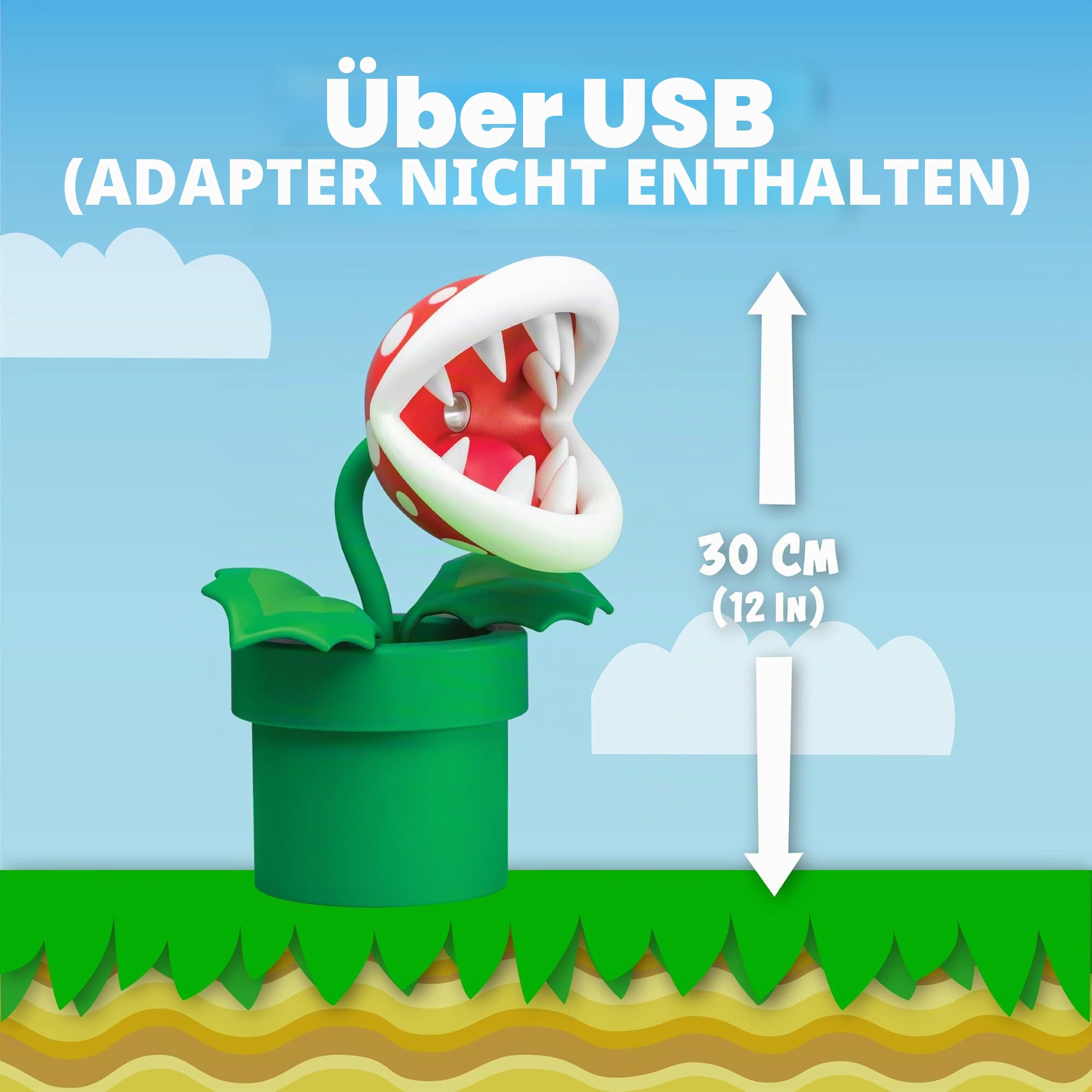 Paladone Super Mario Piranha Pflanze Lampe 33cm USB