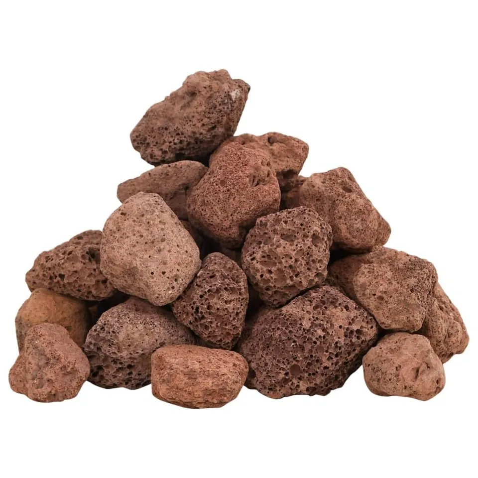 vidaXL Lavagranulat 3-5 cm Aquariensteine Rot 25 kg