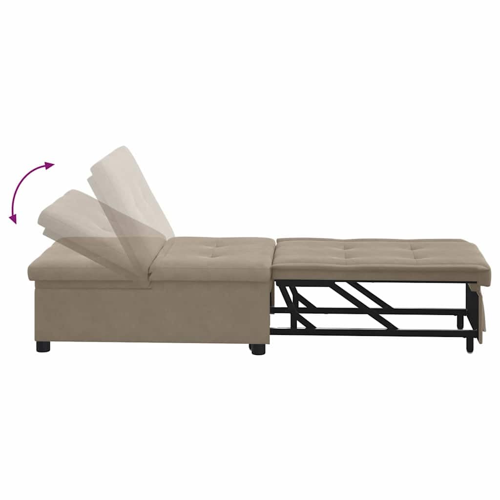 vidaXL Möbel Schlafsofa 194x67x82 Taupe Mikrofaser ausziehbar