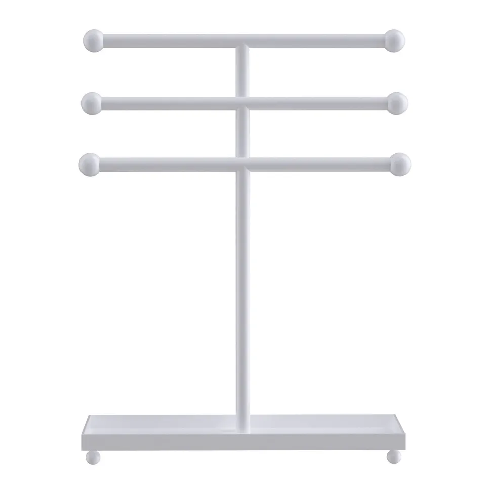 Intirilife Schmuckbaum Eisen Weiß 3-stufig 31x10x41 cm