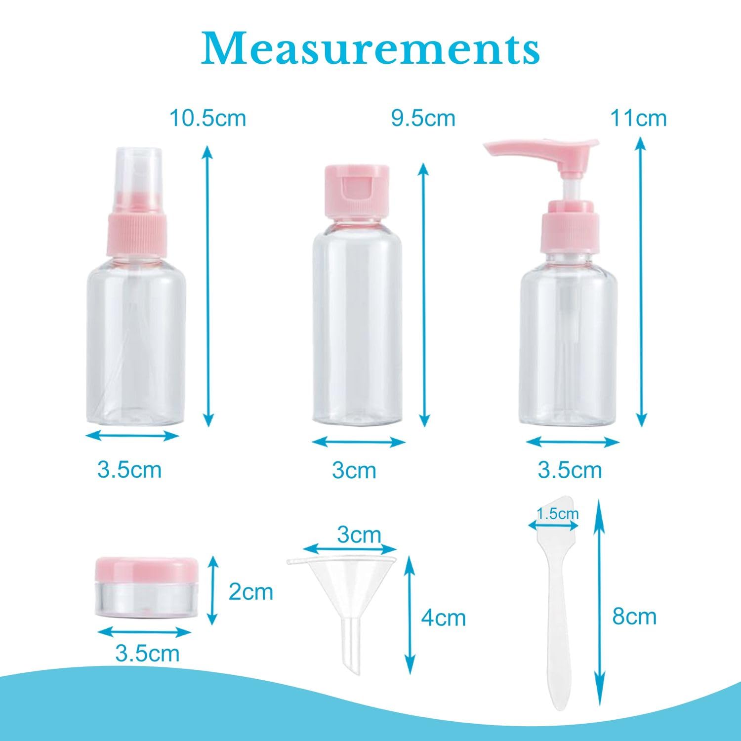 Intirilife Reise Flaschen-Set rosa transparent 6-teilig TSA