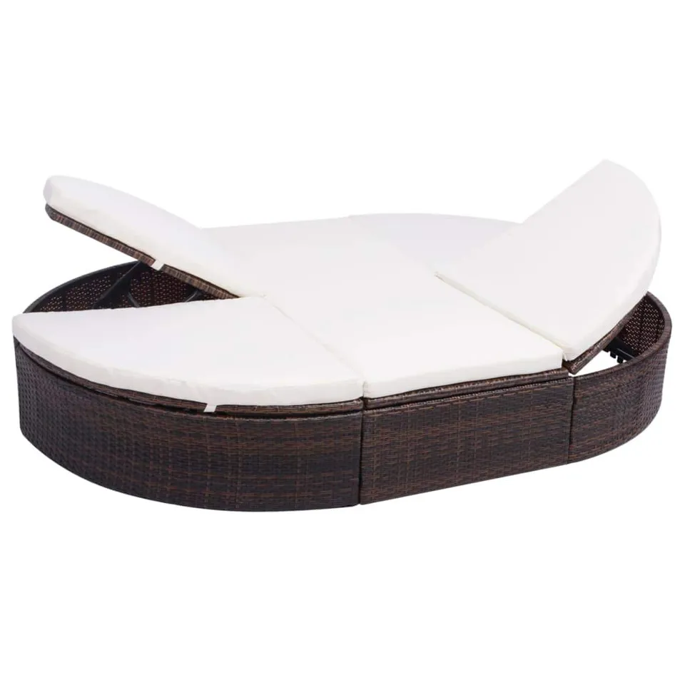 vidaXL Heim&Garten Loungebett Braun 200x140cm PE-Rattan