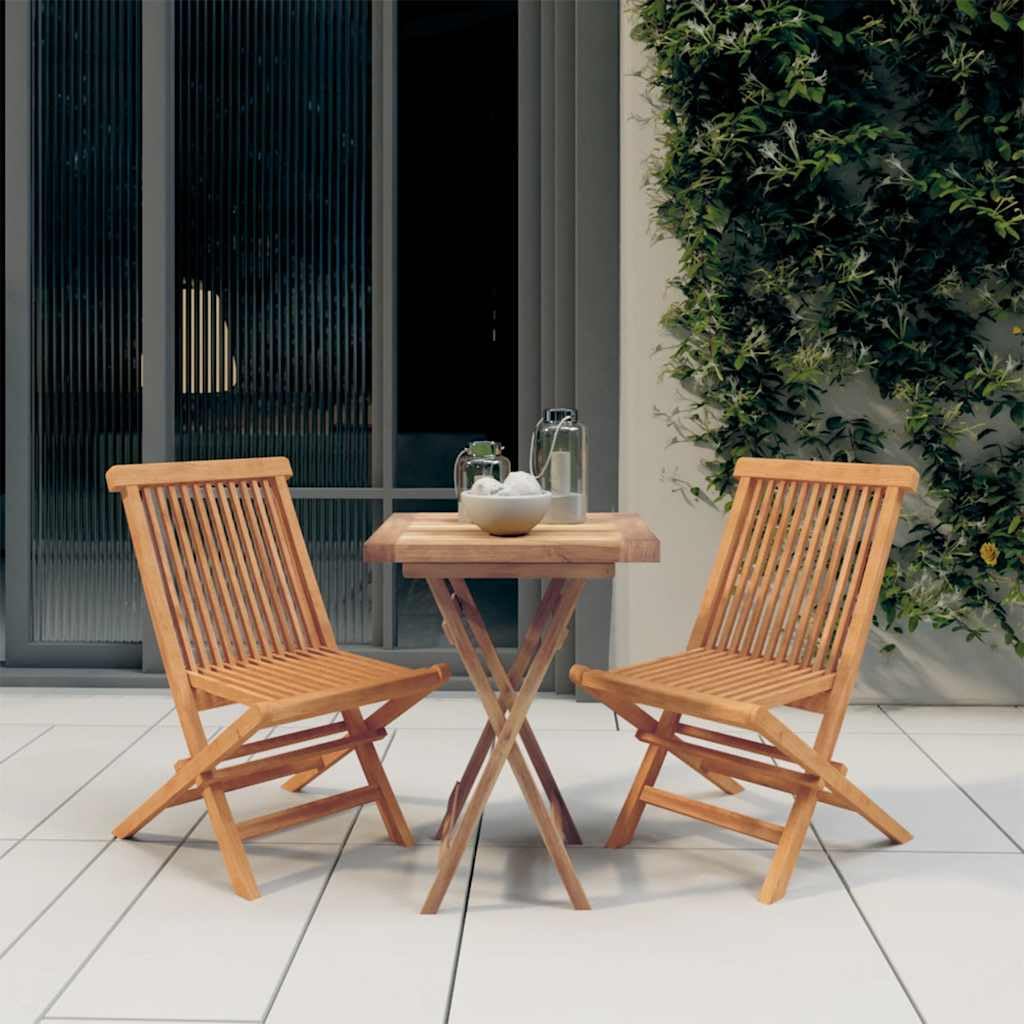 vidaXL 3-tlg. Garten-Essgruppe Teak Massivholz klappbar