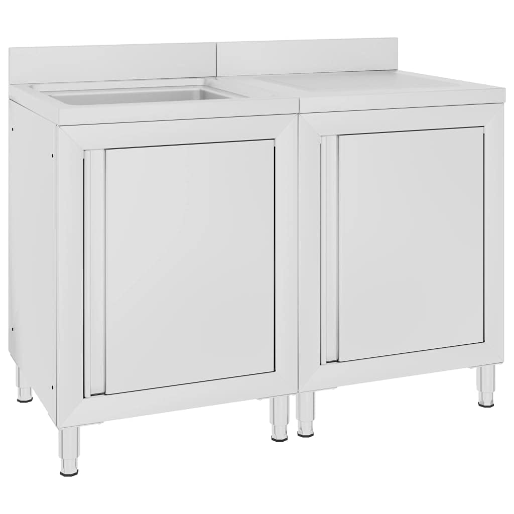 vidaXL Gastro Küchenschrank Edelstahl 60x60x96 Abtropffläche