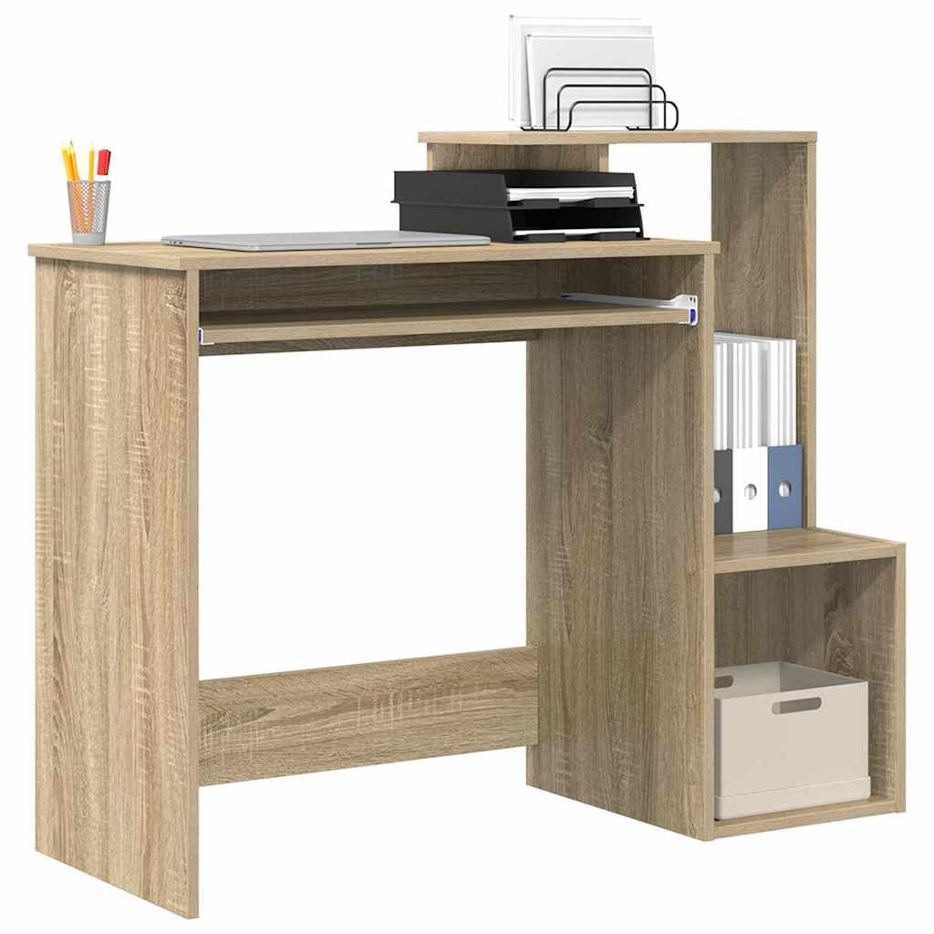 vidaXL Schreibtisch Sonoma-Eiche 106 cm Bürotisch Holzwerkstoff