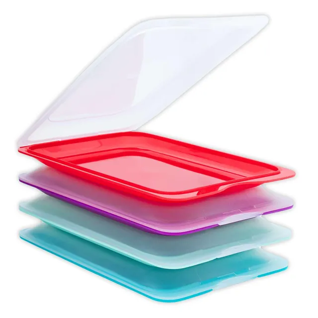 Intirilife Aufschnittboxen Set 4x BPA-frei stapelbar