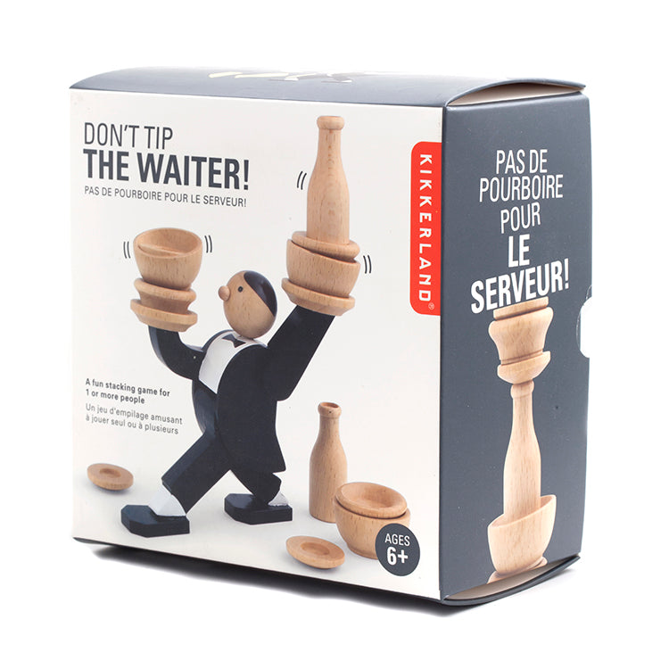 Kikkerland Play Don't Tip The Waiter Stapelspiel Holz