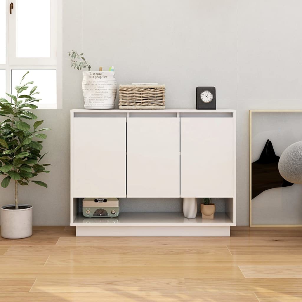 vidaXL Möbel Sideboard 3 Türen Weiß 97x31x75cm Holzwerkstoff